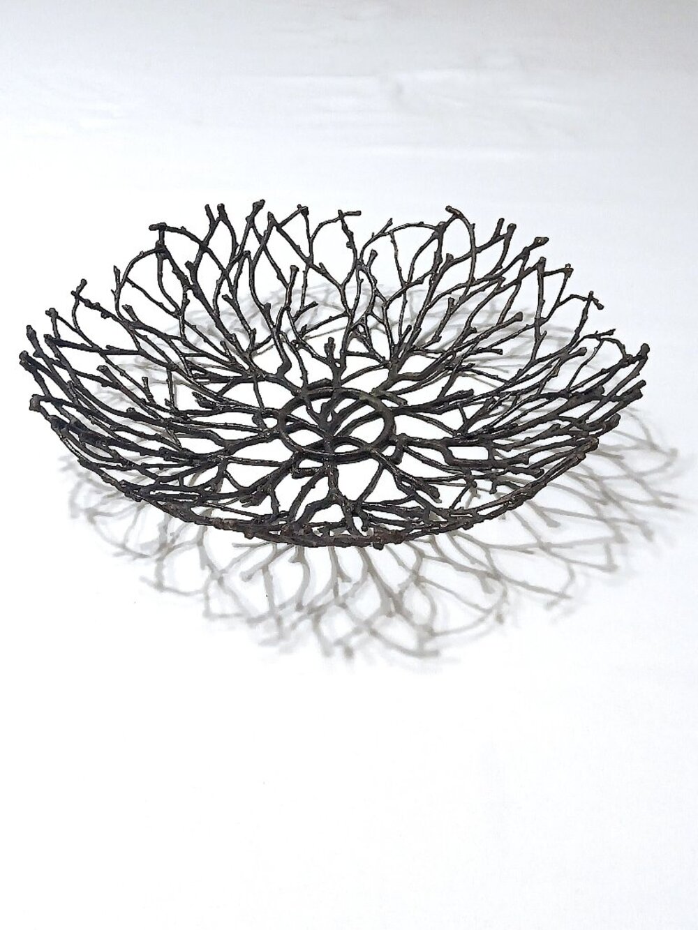 Metal Branch Style Decorative Bowl – Rustic Farmhouse / Modern Centerpiece